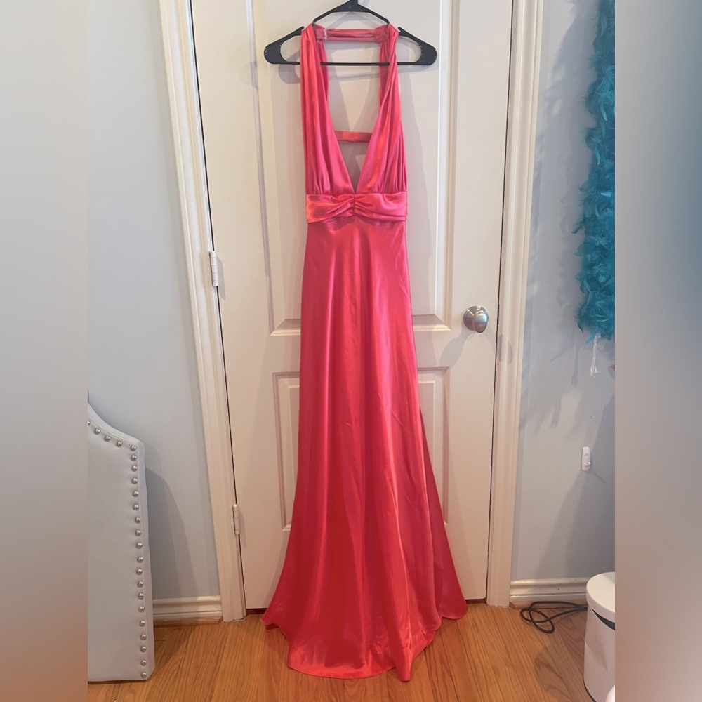 Betsy & Adam Pink Prom Dress